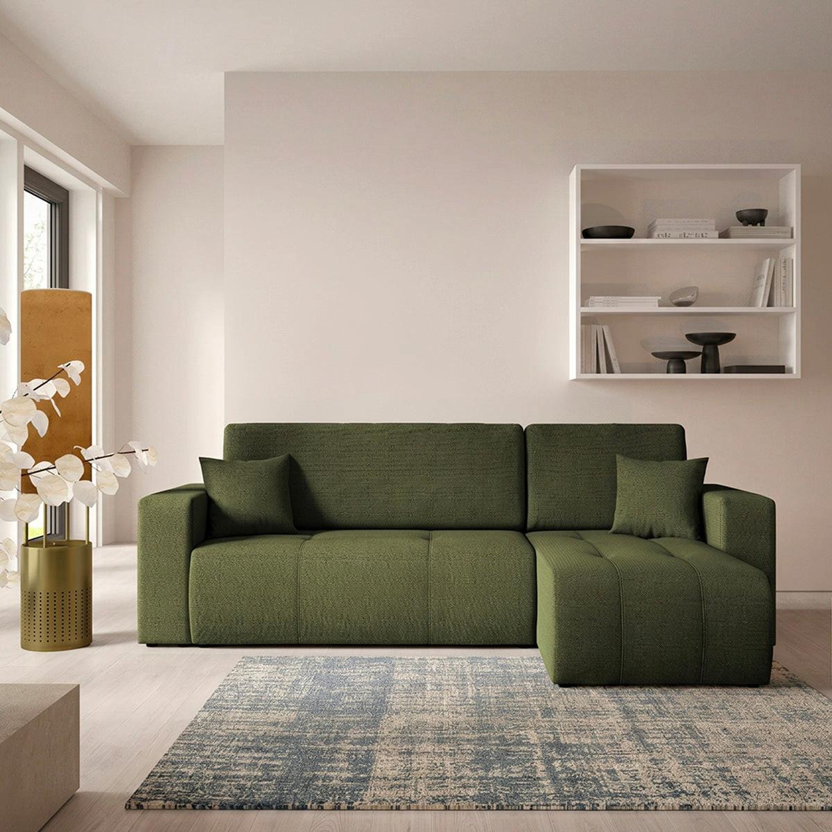 ECKSOFA Vasco 3 Sitzplätze Grün - Grün, Holz (247/145cm) - Petits-meubles