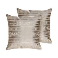 DEKOKISSEN 2er-Set Roségold 50/50 cm Oujda - Roségold, Naturmaterialien/Textil (50/50cm) - Beliani