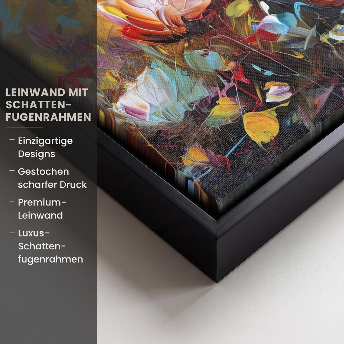 LEINWAND Bilder mit Rahmen - Blumen - Kunst - Natur - Ölgemälde - 20x30 - Multicolor, Textil (20/30cm) - MuchoWow