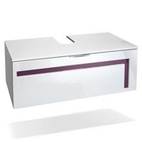 WASCHBECKENUNTERSCHRANK Aloha Absetzungen in Brombeer Hochglanz - Brombeere, Holzwerkstoff (96/36/51cm) - Vladon