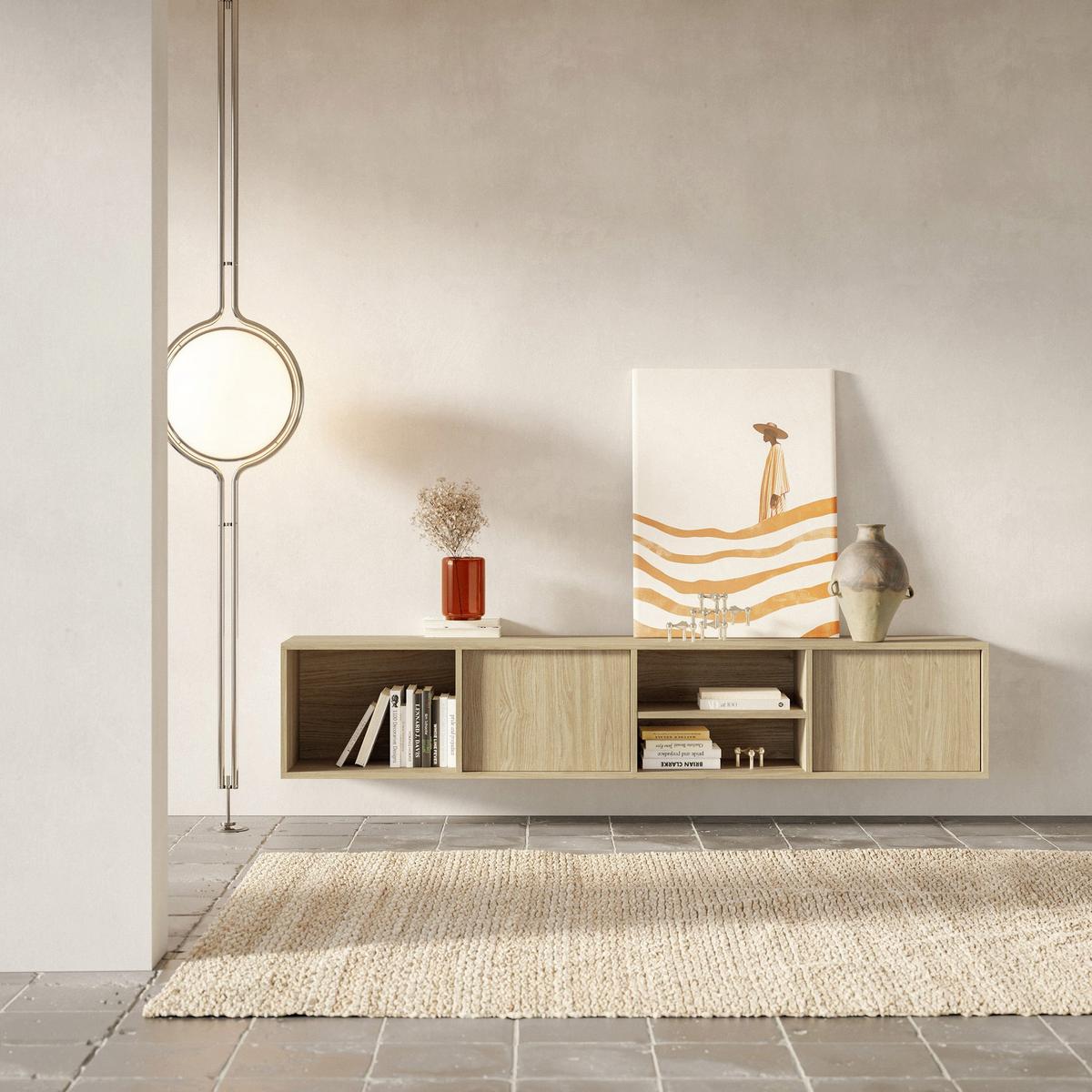 TV-HÄNGEBOARD Sanva GEÖLTE EICHE 200 CM - Eichefarben, Holzwerkstoff (200/40/35cm) - Selsey