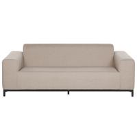 GARTENSOFA 3-Sitzer beige/schwarzes Gestell Rovigo - Beige/Schwarz, Textil (186/68/84cm) - Beliani