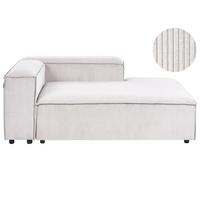 CHAISELONGUE-LINKSSEITIGE Cord Cremeweiß Ardal - Creme/Schwarz, Textil (119/68/180cm) - Beliani
