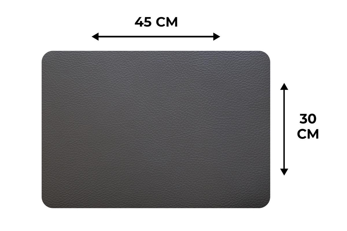 PLATZSETS 6er-Set Leder - Strukturiert - Leder-Optik - Grau Tischuntersetzer 45x30 cm - Mokka, Kunststoff (0.3/45/30cm) - MuchoWow