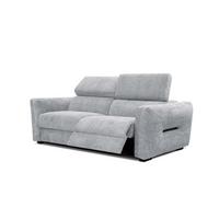 SOFA CALVERA 3-Sitzer mit 1 Relaxfunktion, hellgrau - Hellgrau, Holzwerkstoff/Textil (204/79/106cm) - Wozimo