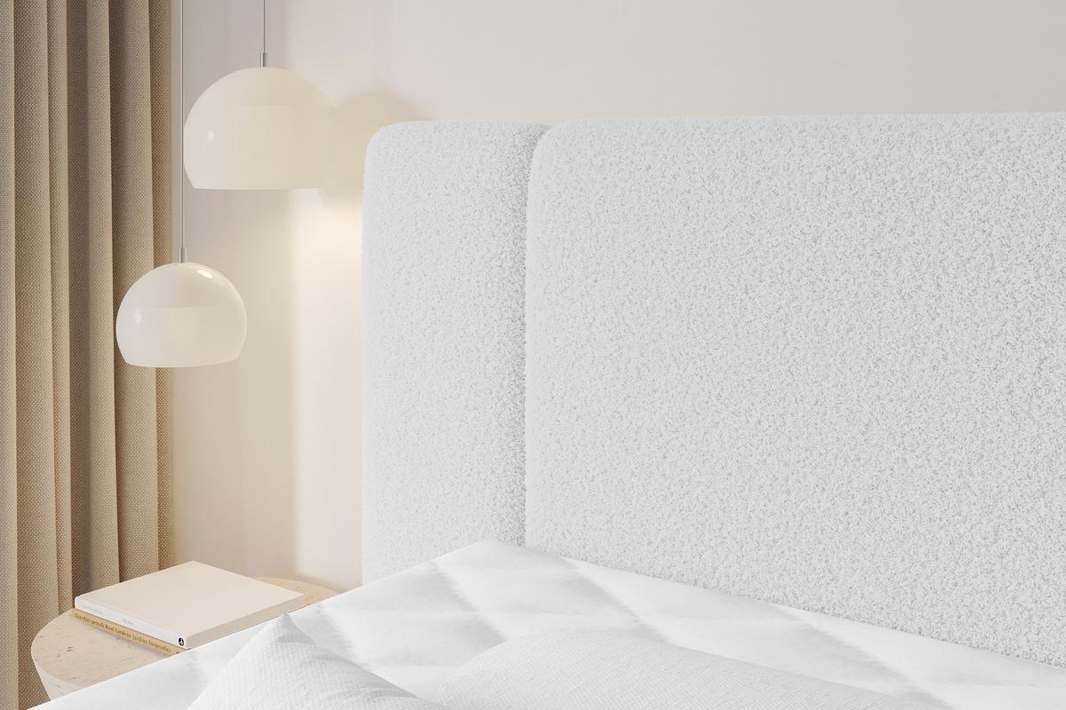 BOXSPRINGBETT mit Matratze H3/H4 - EVON KING - 180x200 cm Weiß - Weiß, Holzwerkstoff (180/200cm) - ALTDECOR
