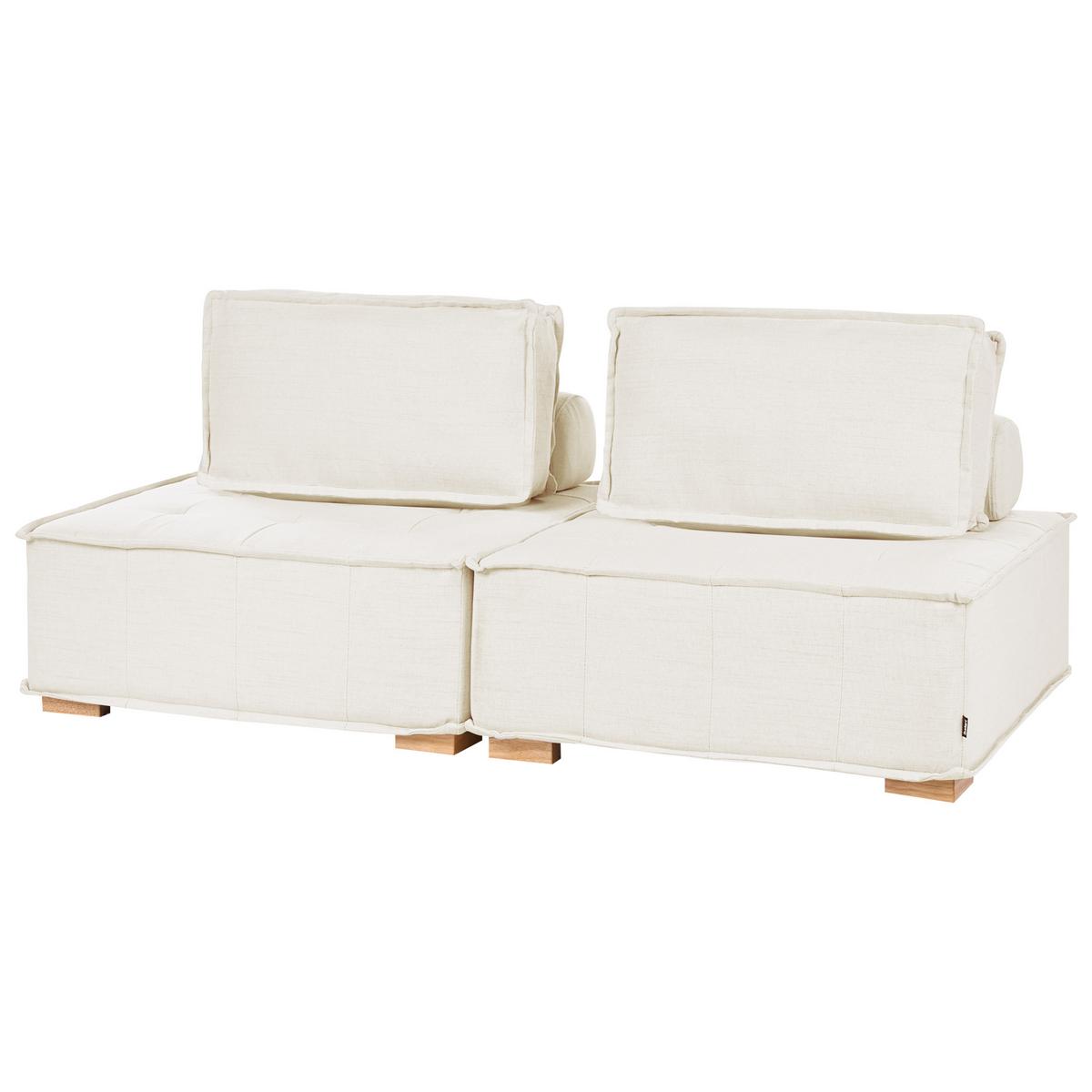 MODULSOFA 2-Sitzer Stoff Cremeweiß Tibro - Creme, Textil (200/82/100cm) - Beliani