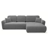 ECKSCHLAFSOFA Olido GRAUER VELOURS - Schwarz/Grau, Kunststoff/Textil (279/150cm) - Selsey