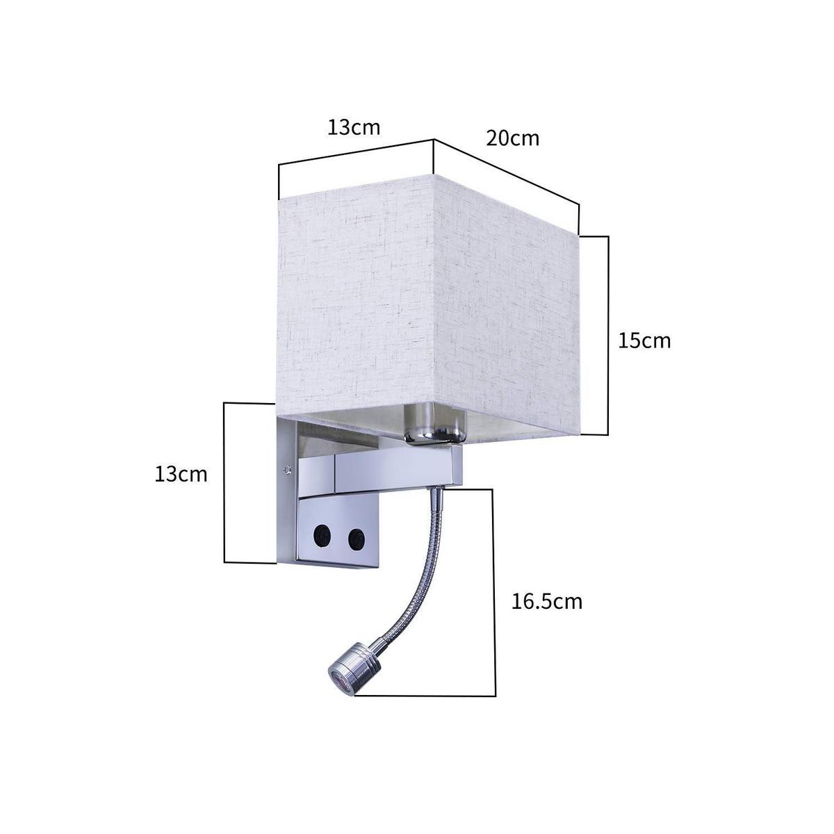 LED-WANDLEUCHTE Glowster 36/17/20 cm - Silberfarben, Metall (17/20/36cm) - ZMH