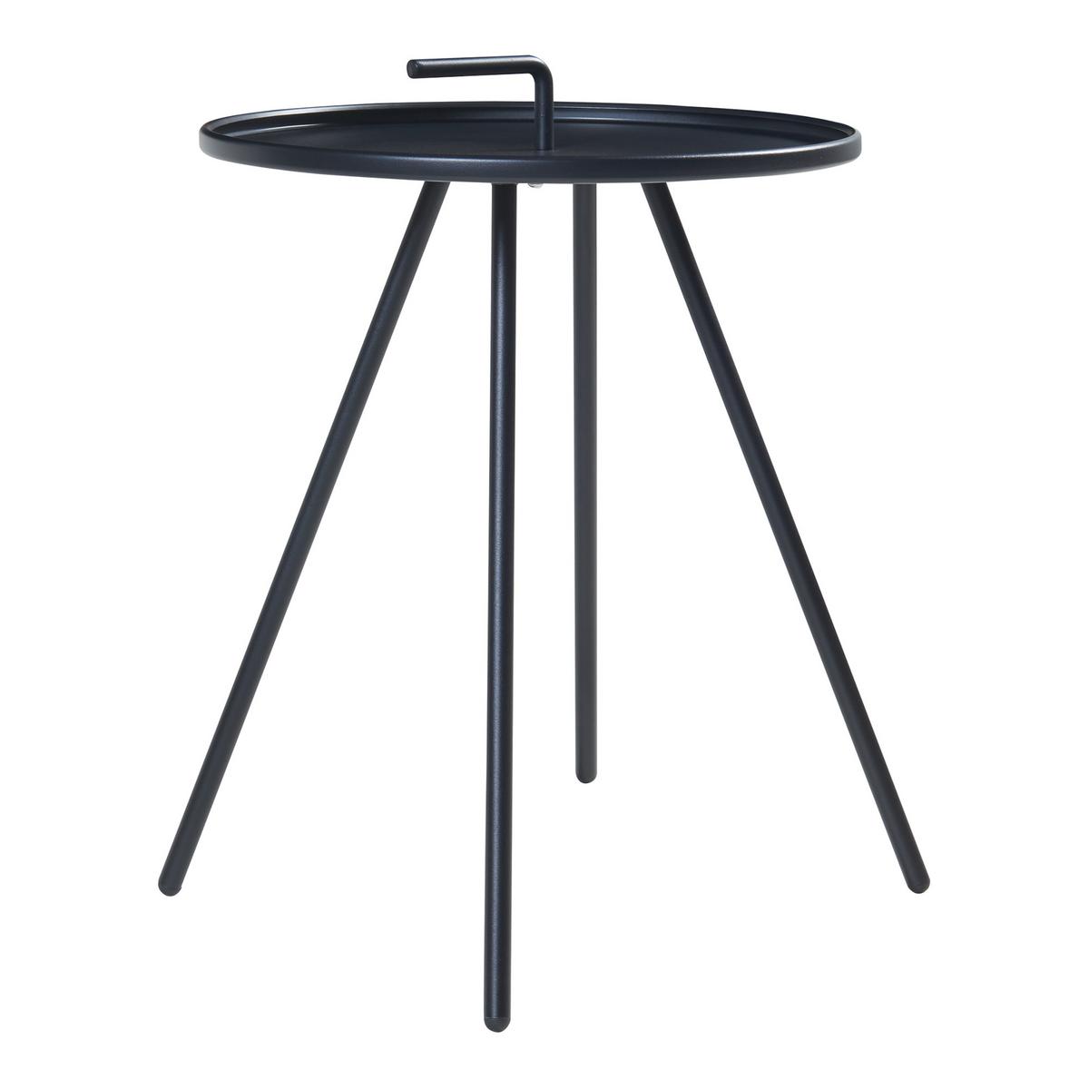GARTEN-BEISTELLTISCH Fosen - Schwarz, Metall (42/42/55cm) - [en.casa]