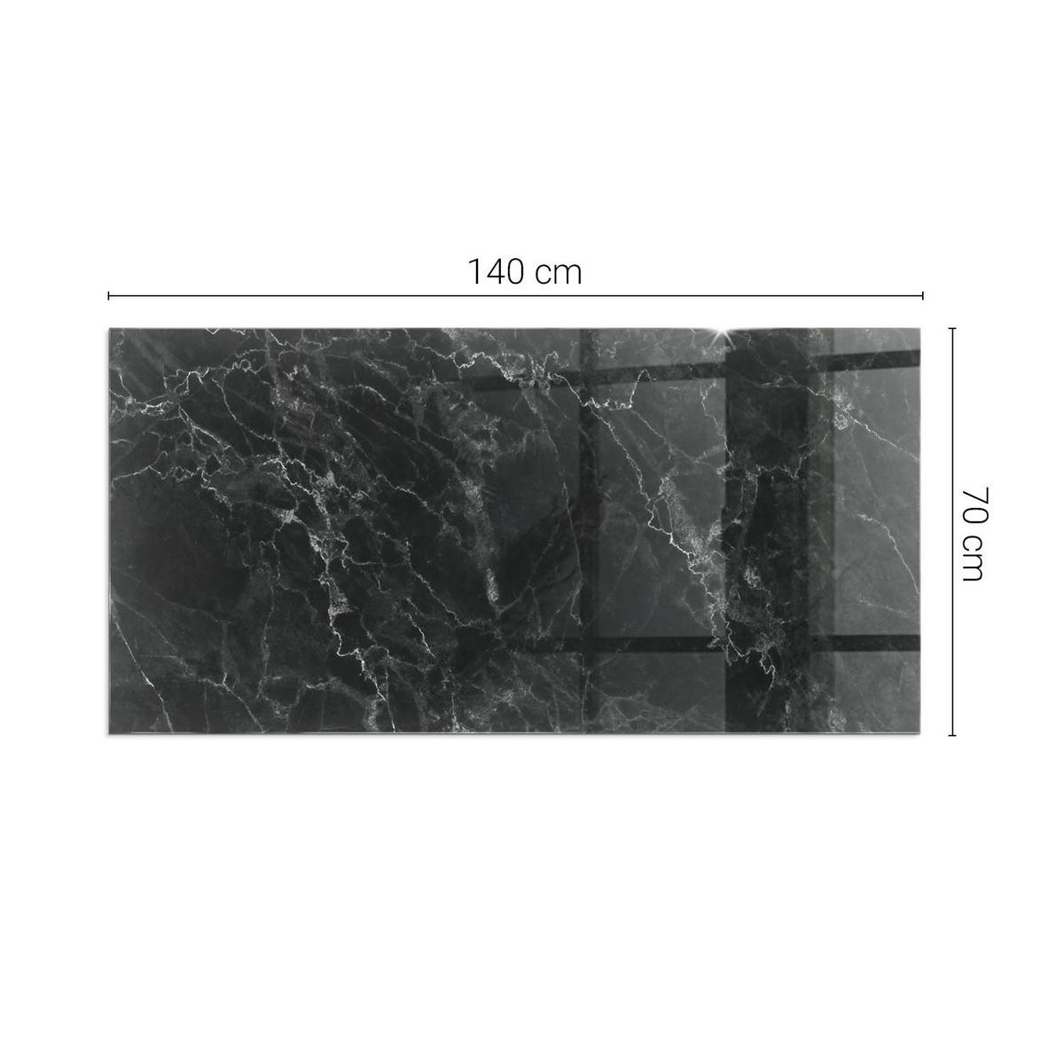 GLASPLATTE für Kamin 140x70 cm - Schwarz, Glas (140/70/0.4cm) - TULUP