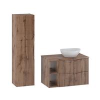 BADMÖBEL 80.6cm Tao 2er-Set Holz - Braun, Holzwerkstoff (80.6/52.2/46.5cm) - Petits-meubles