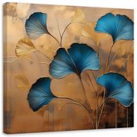LEINWANDBILD Ginko-Blumen-Botanik-Art-Deco 30x30cm - Beige, Textil (30/30cm) - Feeby