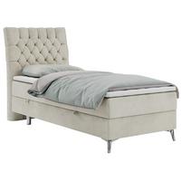 BOXBETT MILEN 90/200 Beige Velvet - H3 - Links Seite - Beige, Holz/Textil (90/200cm) - MKS