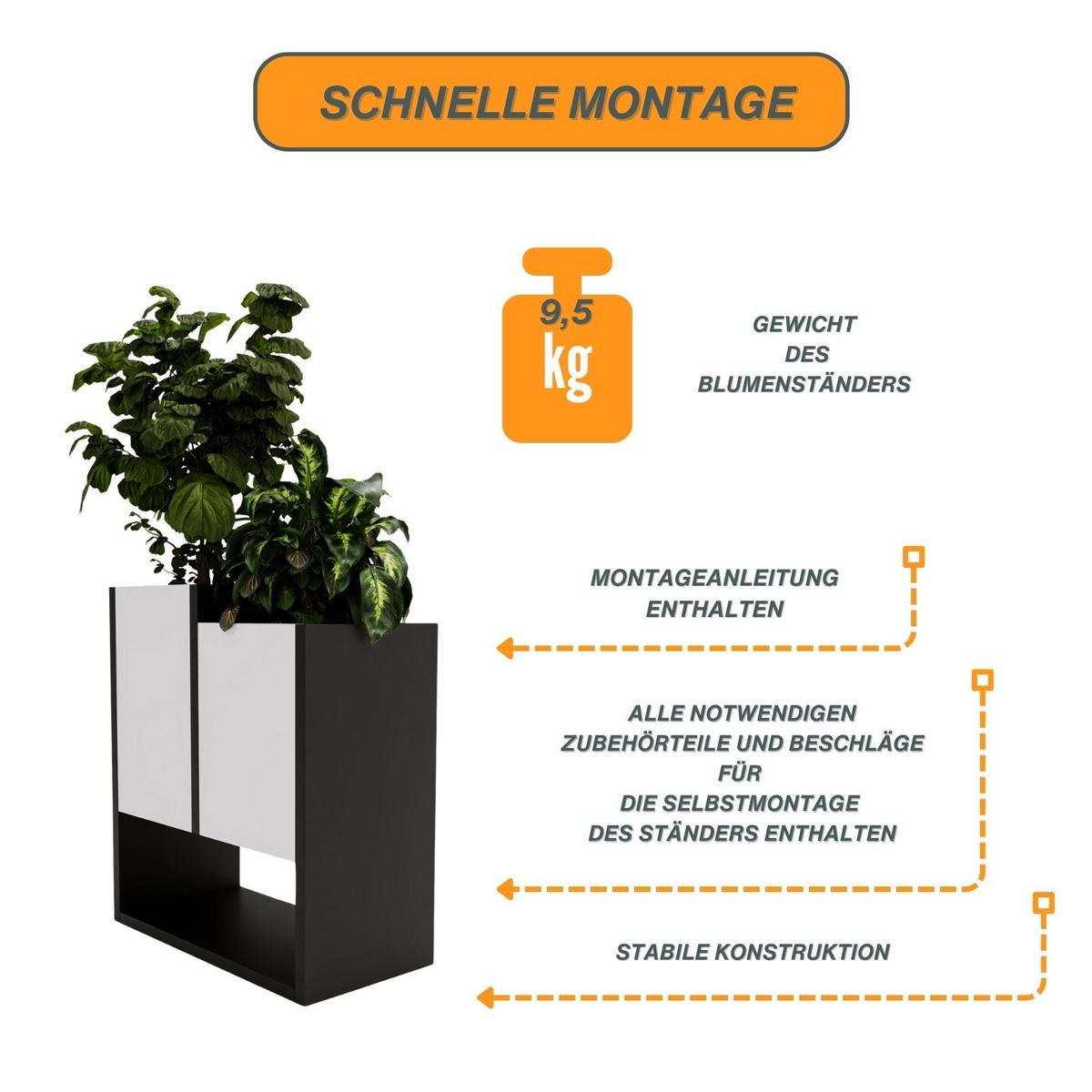 BLUMENKASTEN - Weiß, Holzwerkstoff (22.6/50/44cm) - RAUMHIRSCH FURNITURE
