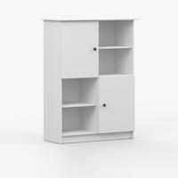 REGAL OLAF I 95cm/130cm/43cm Weiß, Griff Anthrazit - Anthrazit/Weiß, Holzwerkstoff/Metall (95/130/43cm) - imoebel24