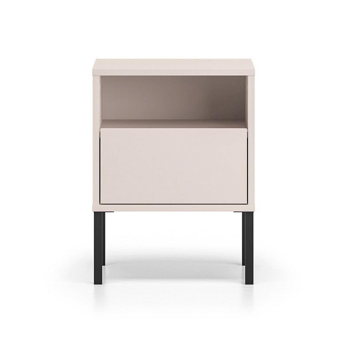 NACHTTISCH Paige Kaschmir und Schwarz - Kaschmir, Holzwerkstoff (40/53/34cm) - Petits-meubles