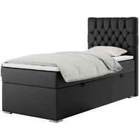 BOXBETT PERA 90/200 Schwarz Kunstleder - H4 - Rechts Seite - Schwarz, Holz/Textil (90/200cm) - MKS
