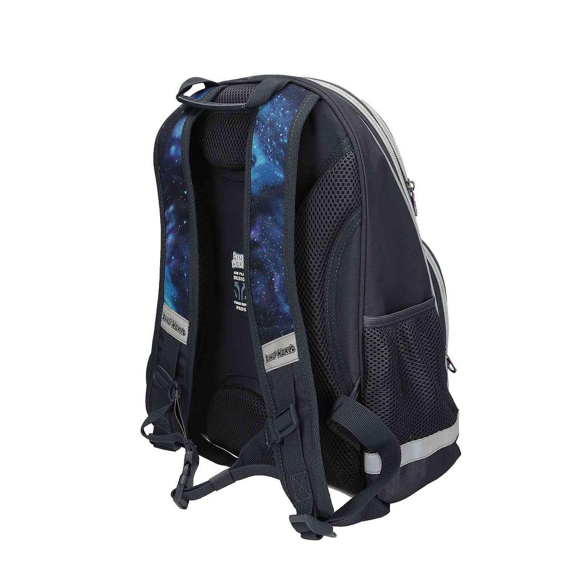 SCHULRUCKSACK GALAXY Dino World grau-grün 16 x 33 cm - Grau/Grün, Textil (33/16cm) - Depesche Germany
