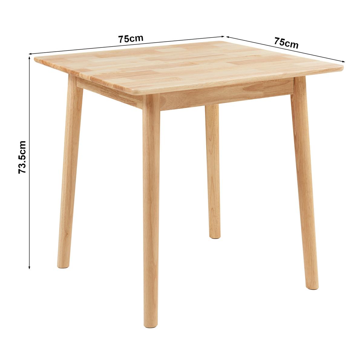 ESSTISCH Klijori - Naturfarben, Holz (75/75/73.5cm) - [en.casa]