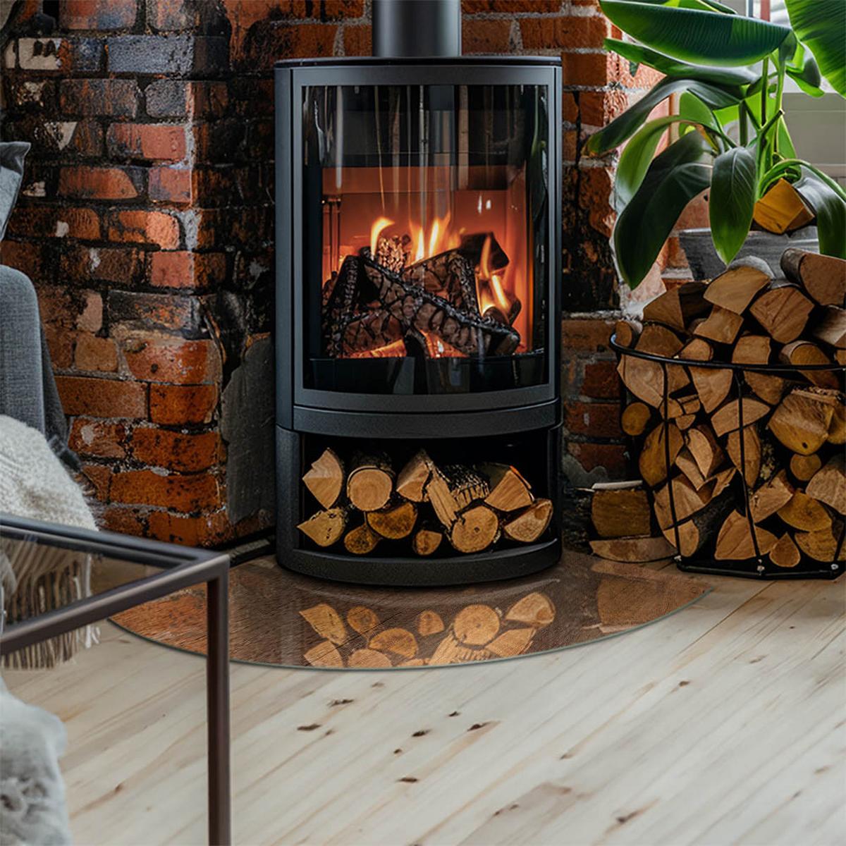 GLASPLATTE für Kamin 100x100 cm - Braun, Glas (100/100/0.4cm) - TULUP