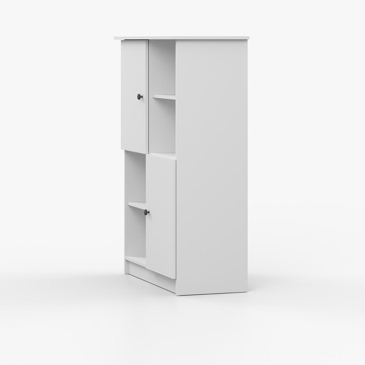 REGAL OLAF I 95cm/130cm/43cm Weiß, Griff Anthrazit - Anthrazit/Weiß, Holzwerkstoff/Metall (95/130/43cm) - imoebel24