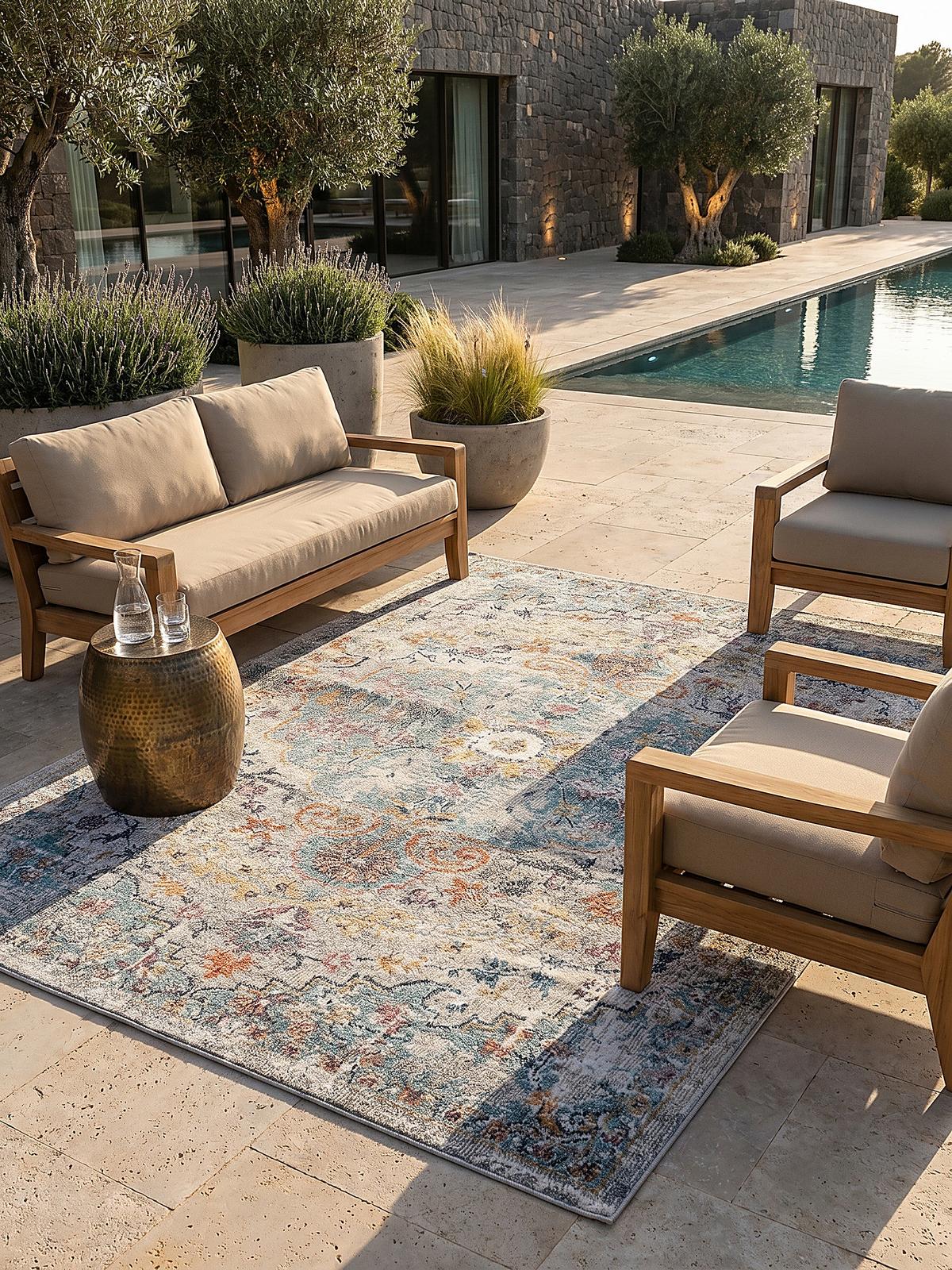 TEPPICH Outdoor Orientalisch LIMMAT Polypropylen Mehrfarbig 120 x 170 cm - Multicolor, Textil (120/170cm) - KADIMA DESIGN