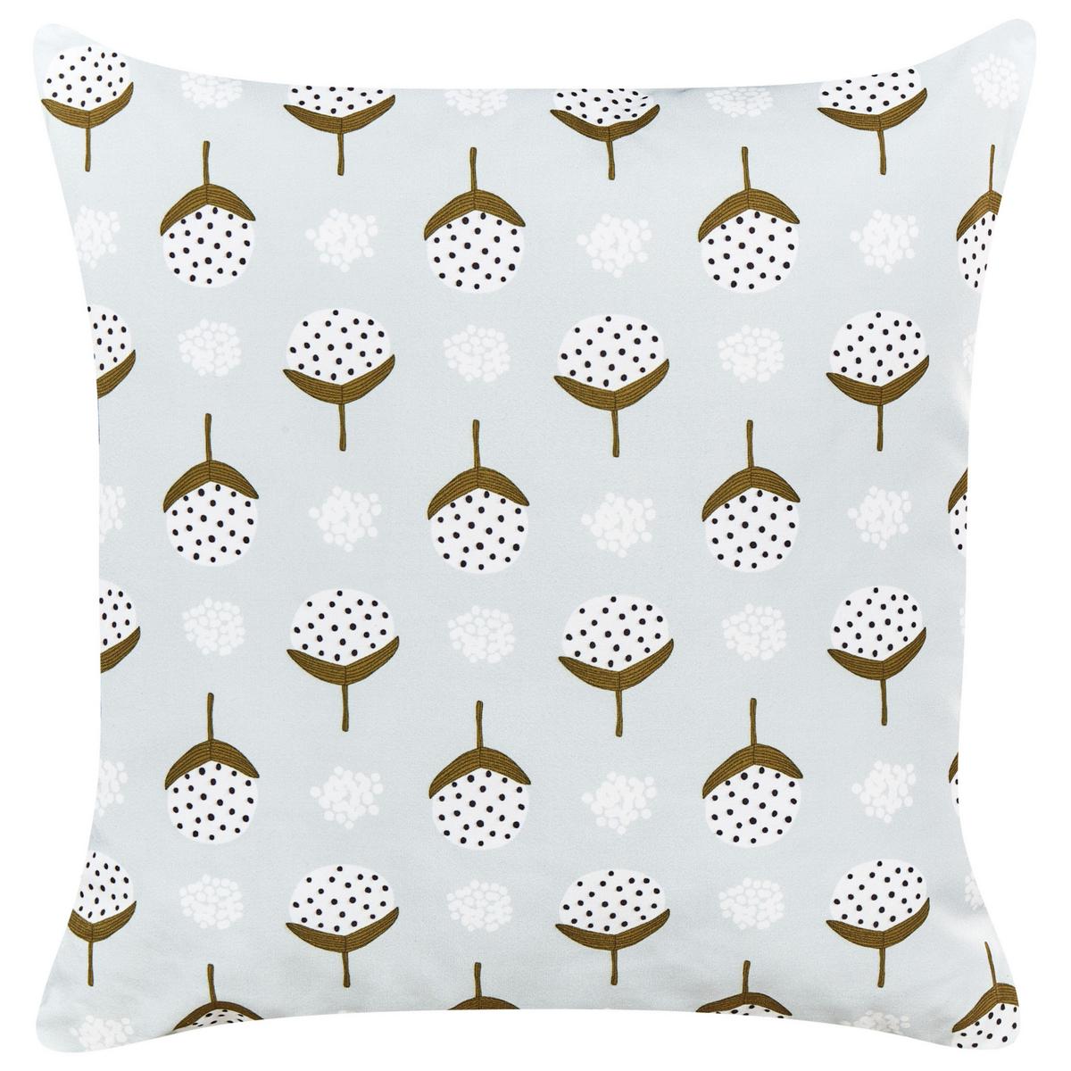 GARTENKISSEN 2er-Set geometrisches Muster hellgrün 45/45 cm Cuneo - Hellgrau, Textil (45/45cm) - Beliani