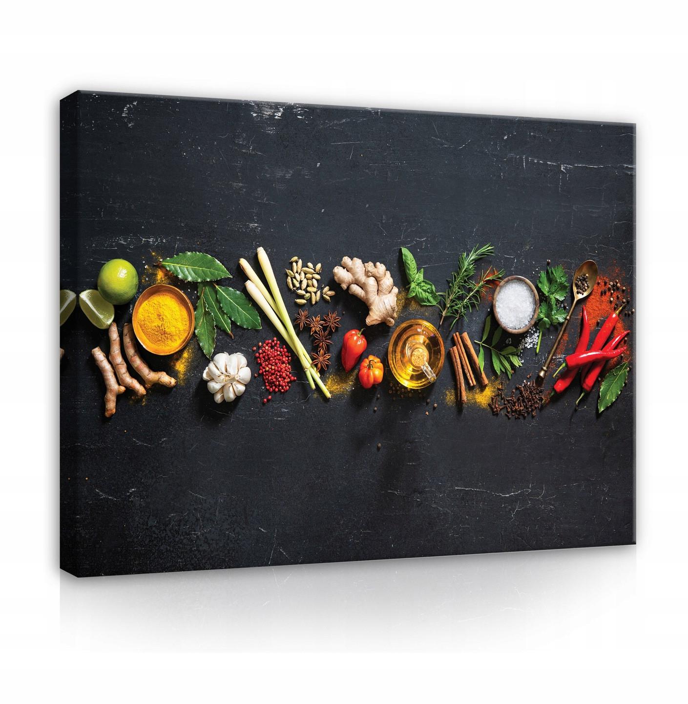 LEINWANDBILD Küche Gewürze Bilder 120x80 - Multicolor, Holzwerkstoff (120/80cm) - Wallarena