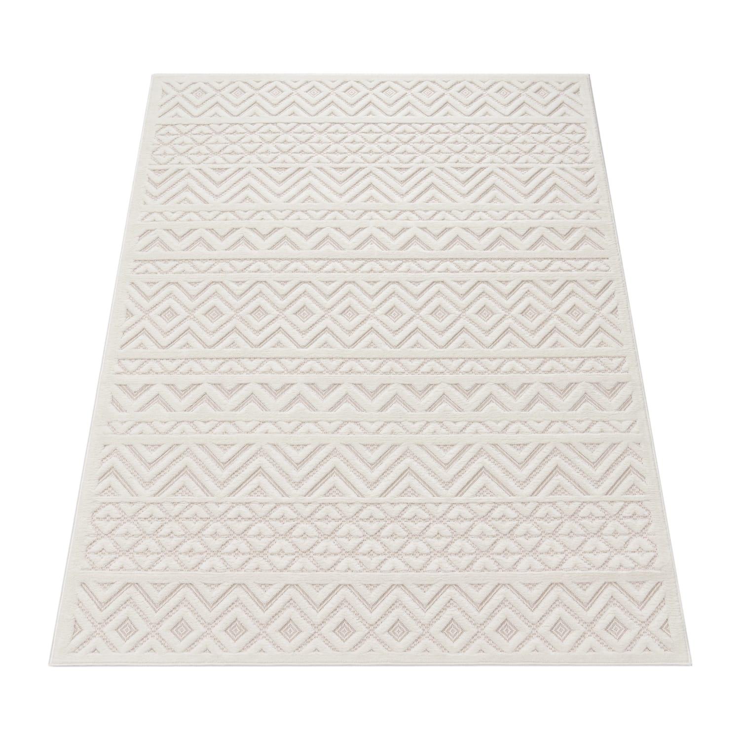 KURZFLORTEPPICH, mit Struktur, aus Polypropylen, Florhöhe 10 mm, Creme, 140 x 200 cm - Beige, Textil (200/140cm) - KADIMA DESIGN