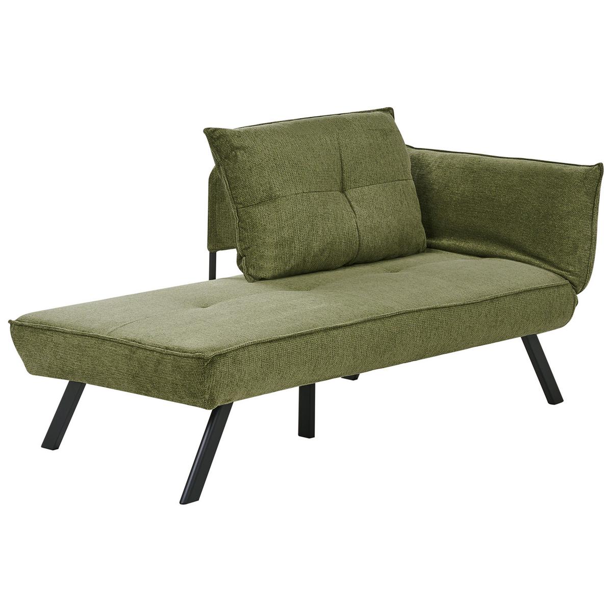 CHAISELONGUE-RECHTSSEITIGE Grün Rocamadour - Schwarz/Grün, Textil (150/83/72cm) - Beliani