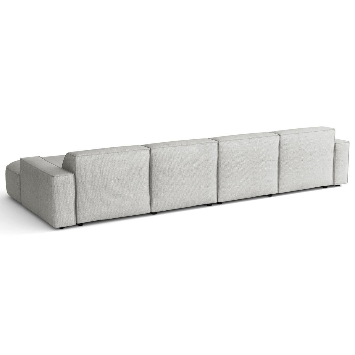 WOHNLANDSCHAFT Sallmo U-Form, universell, 3-Sitzer 368 cm - Hellgrau/Schwarz, Kunststoff/Textil (368/72/167cm) - Selsey