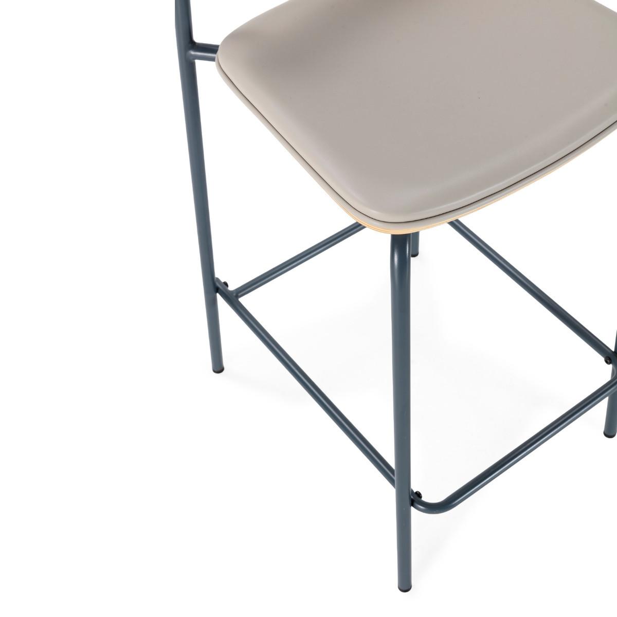 HOCKER 2er-Set aus Kunstleder mit Metallfüßen 41/95/50 cm - Beige, Metall (41/95/14cm) - Calicosy
