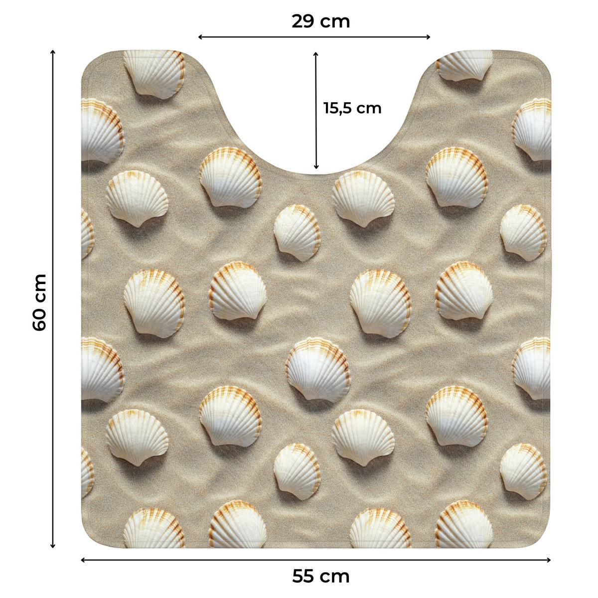 WC-VORLEGER Muscheln - Sand - Maritim Toilettenvorleger 55x60 cm - Sandfarben, Textil (55/1cm) - OnlyWow