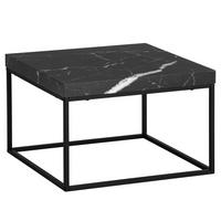 COUCHTISCH in Stein-Optik mit Metallbeinen im modernen Design, Schwarz 60x60x38 cm - Schwarz, Holzwerkstoff/Metall (60/60/38cm) - KADIMA DESIGN