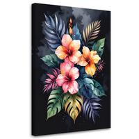 WANDBILD, Bunte Blumen Natur - Multicolor, Textil (60/90cm) - Feeby