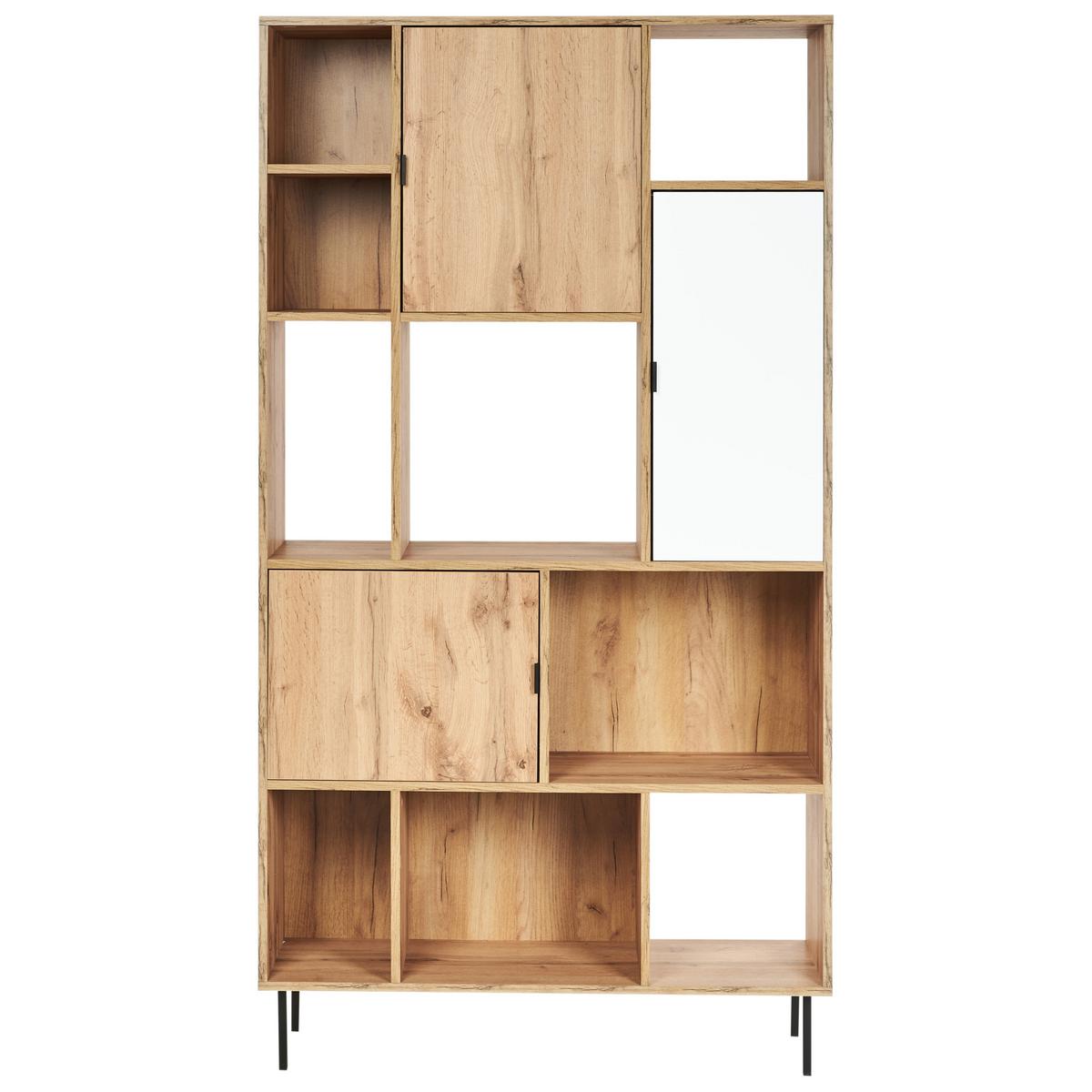 REGAL mit 5 Ebenen 185 cm Hellbraun Amos - Braun, Holzwerkstoff (100/185/35cm) - Beliani