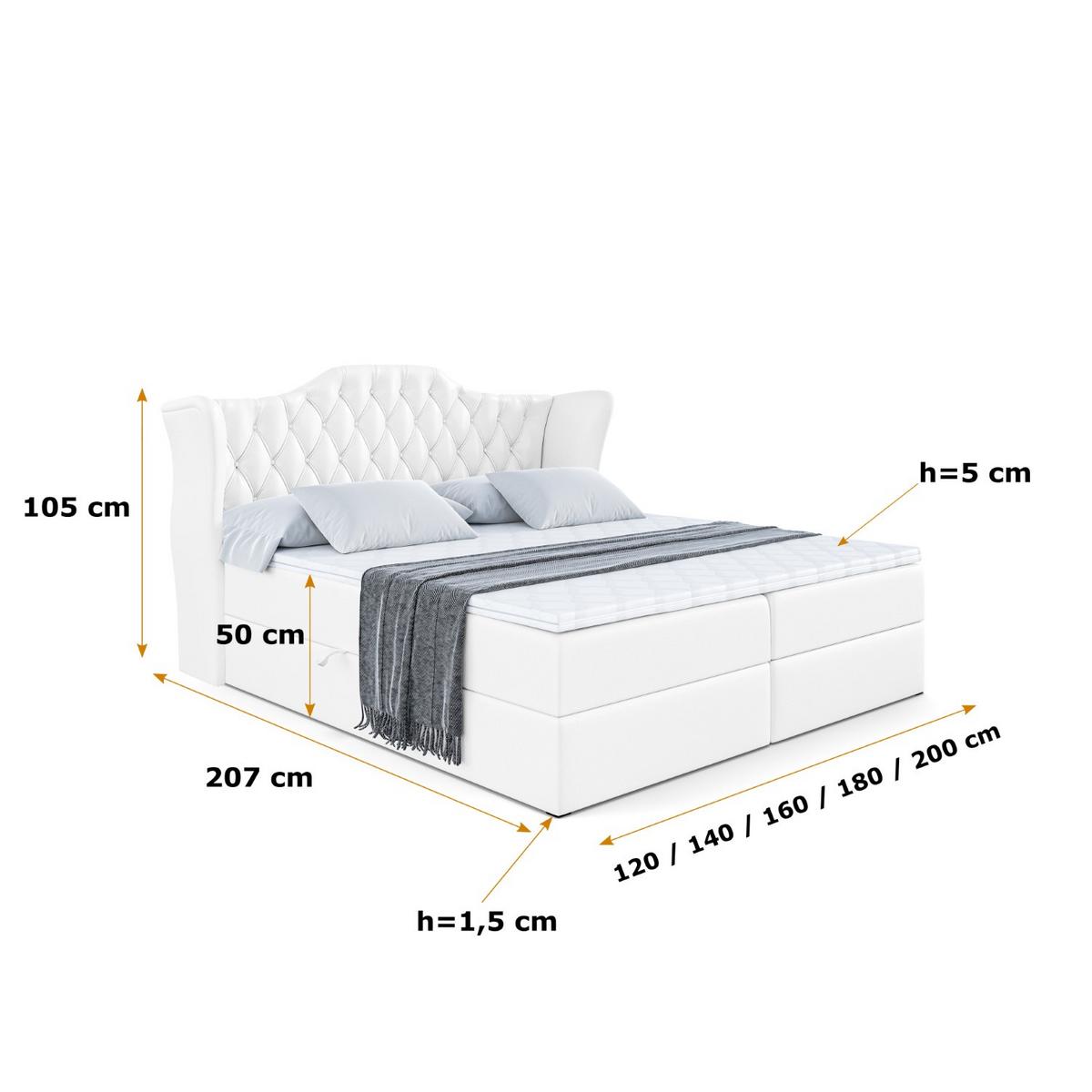 BOXBETT mit Matratze H3 und Lattenrost - VILA - 120x200 cm Weiß Hochglanz - Weiß Hochglanz, Holzwerkstoff (120/200cm) - ALTDECOR