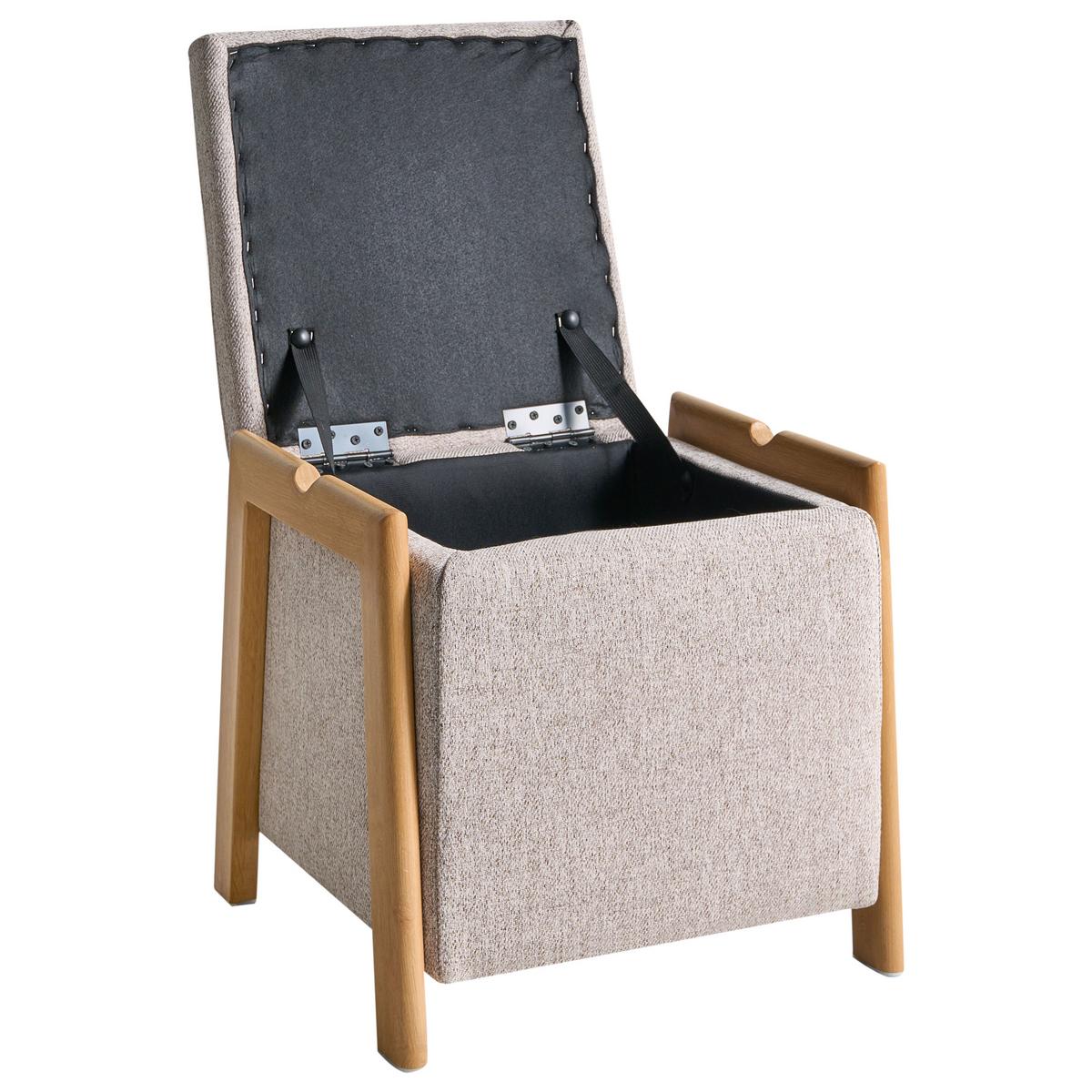 POUF mit Stauraum Stoff 45 cm Beige Edland - Hellbraun, Textil (45/44/43cm) - Beliani