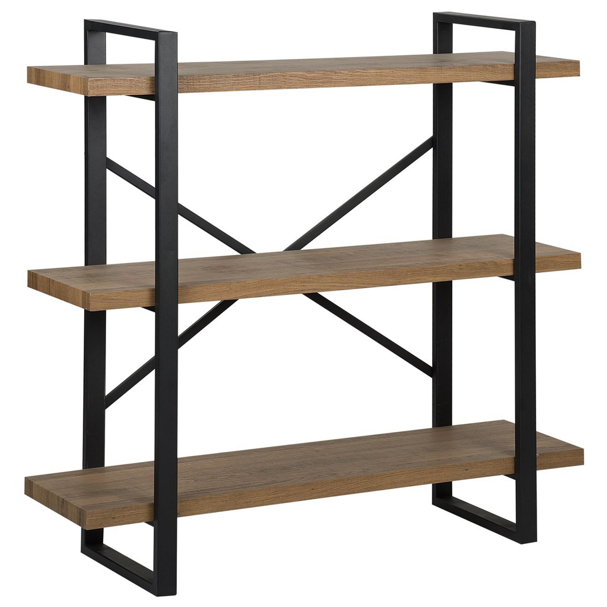 REGAL 3 Fächer Timber - Dunkelbraun, Holzwerkstoff (111/111/35cm) - Beliani