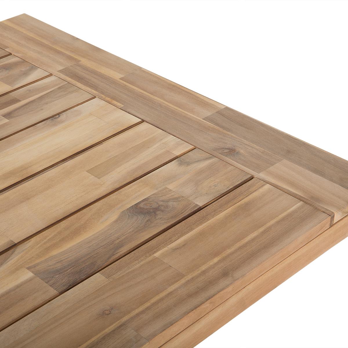 ESSTISCH Akazienholz weiß/hellbraun Scania - Hellbraun/Weiß, Holz (170/80/74cm) - Beliani
