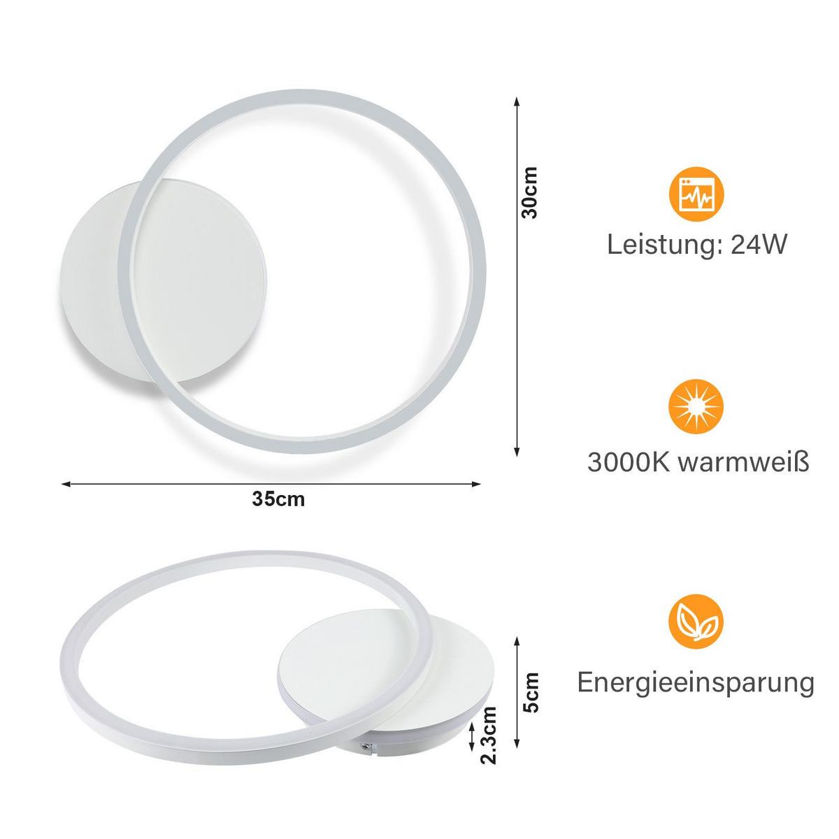 LED-DECKENLEUCHTE Layman 30/35/5cm - Weiß, Metall (35/30/5cm) - Nettlife