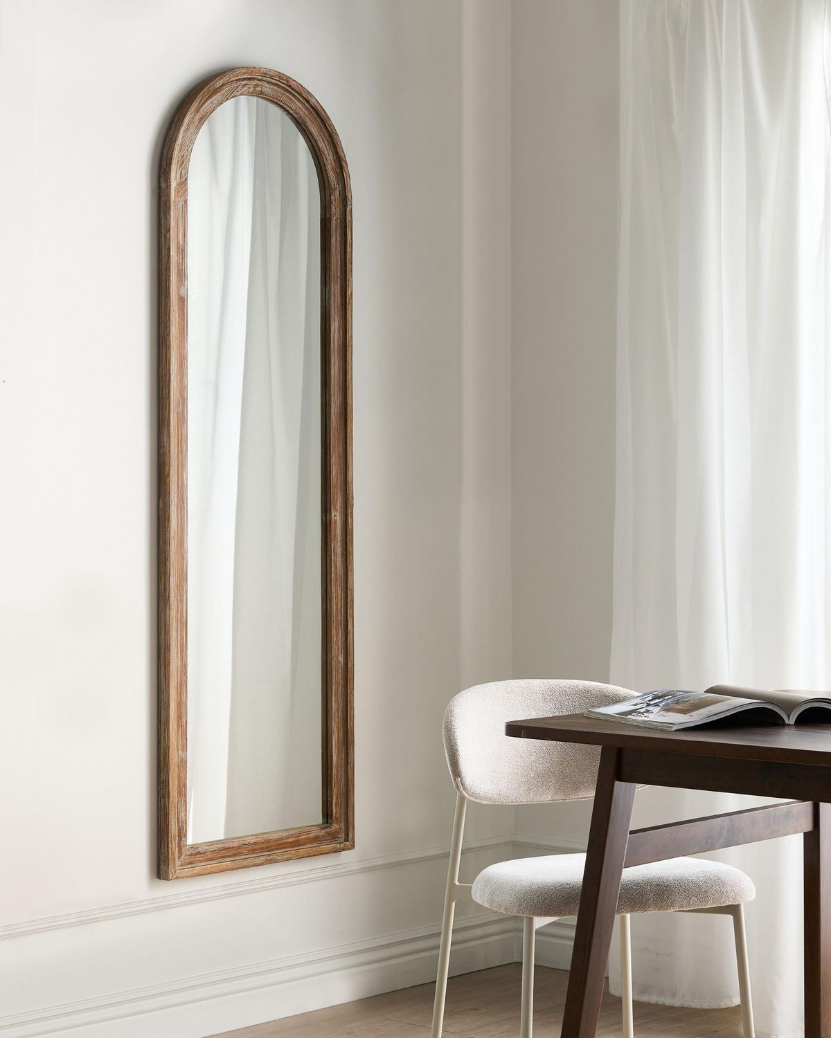 WANDSPIEGEL 55/170 cm Tannenholz Hellbraun Coigny - Hellbraun/Braun, Holz (55/170/4cm) - Beliani
