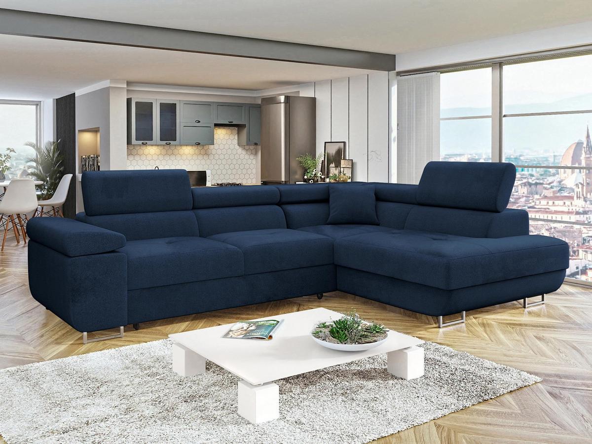 ECKSOFA Torezio, Seite: Rechts - Blau, Holz/Textil (274/203cm) - MIRJAN24