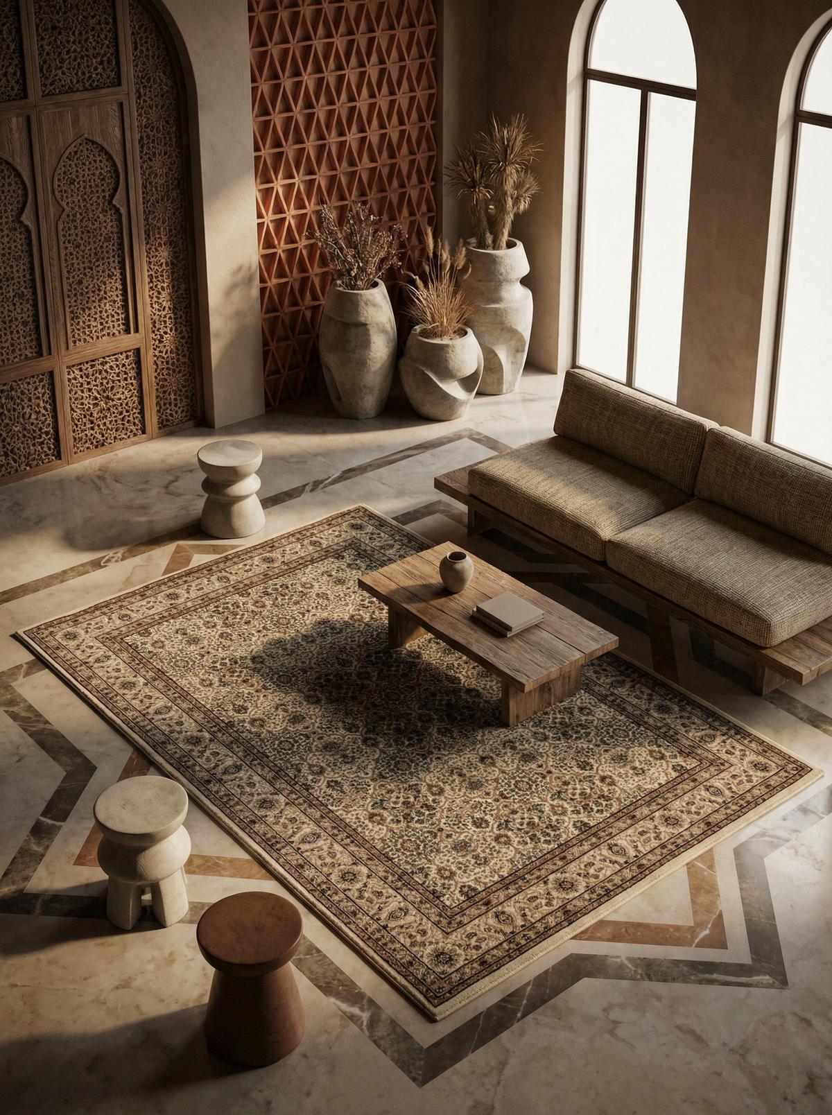 TEPPICH Kurzflor GEISLER in Beige, orientalisch, aus Polypropylen, 120 x 170 cm - Beige, Textil (170/120cm) - KADIMA DESIGN