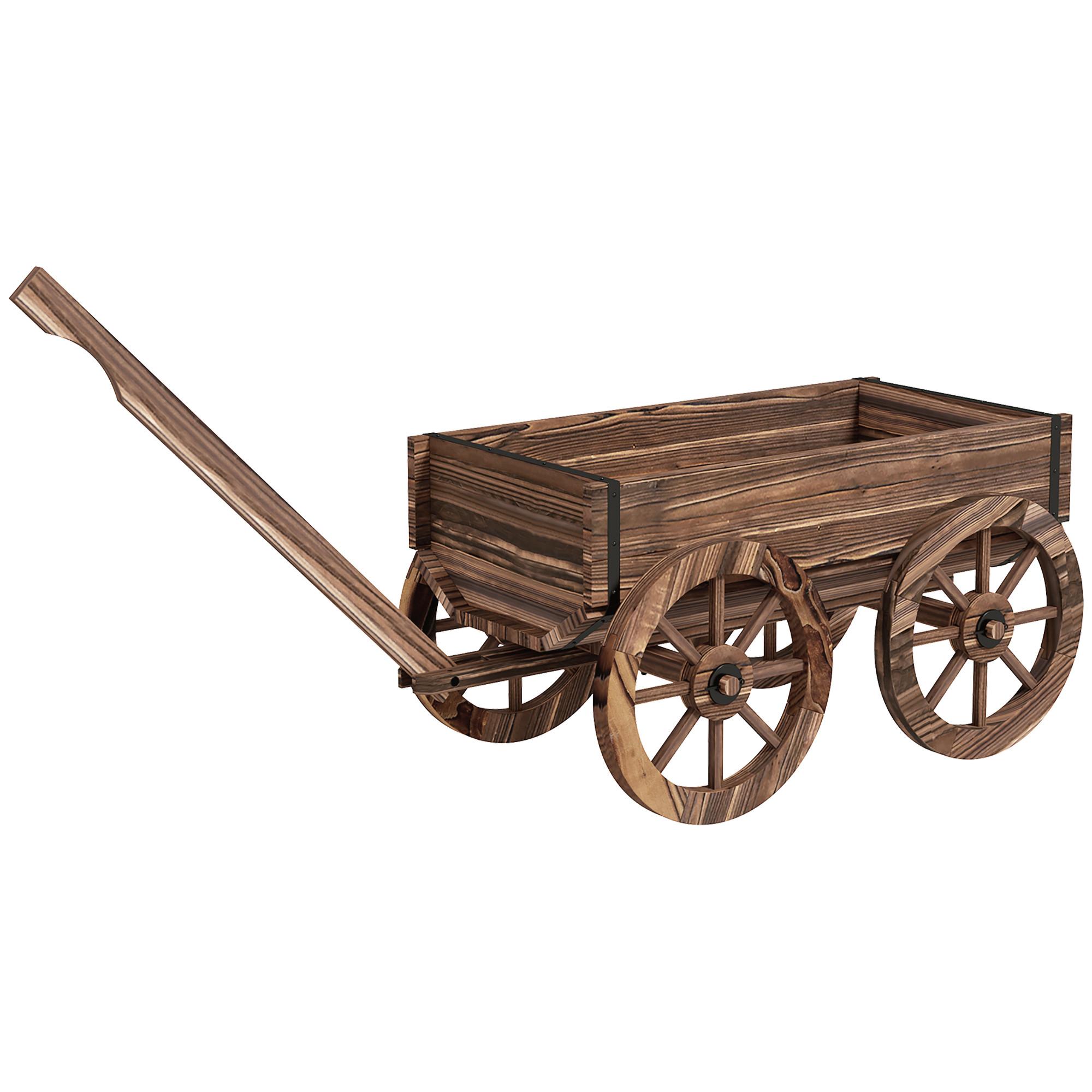 PFLANZENKASTEN für Garten, Terrasse, bis 30 kg belastbar, Verkohlt, 120 x 41 x 54 cm - Braun, Holz (41/54/120cm) - Outsunny