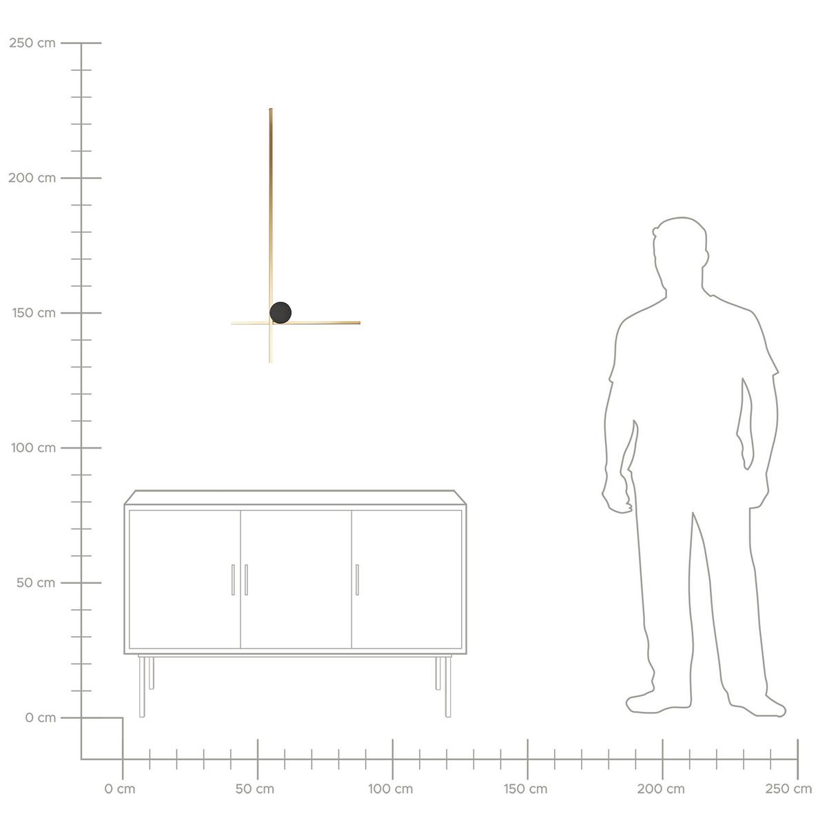 LED WANDLAMPE Gold/Schwarz Nuevo - Goldfarben/Schwarz, Metall (45/90/11cm) - Beliani