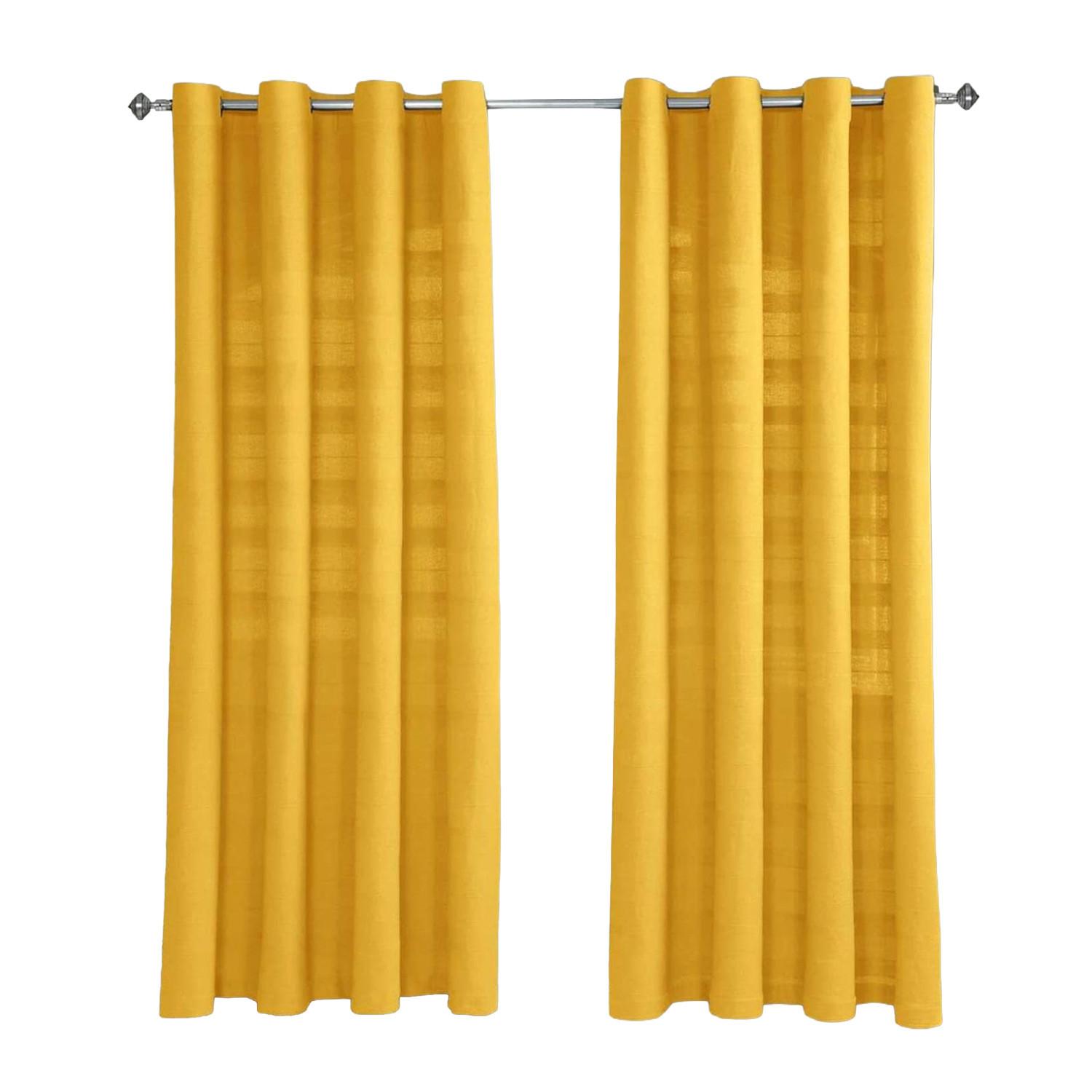 ÖSENVORHANG Rajput blickdicht 2er-Set, 137/137 cm - Gelb, Textil (137/137cm) - Homescapes