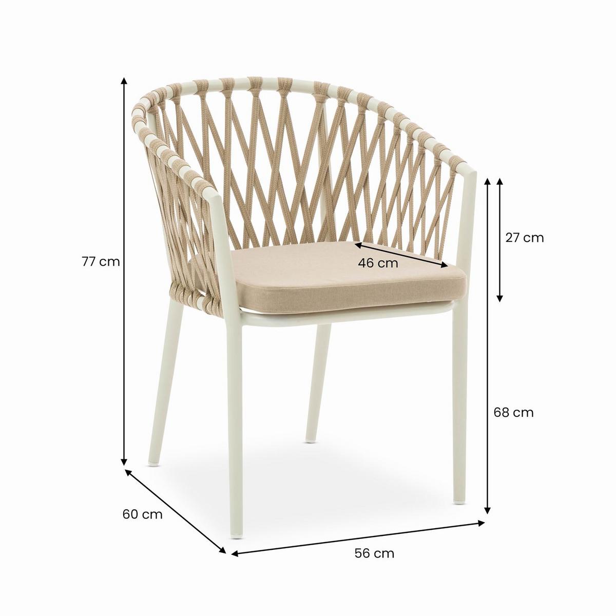 GARTENMÖBEL SET SUNNY 9er Set beige, weiß - Beige, Metall - IDIMEX
