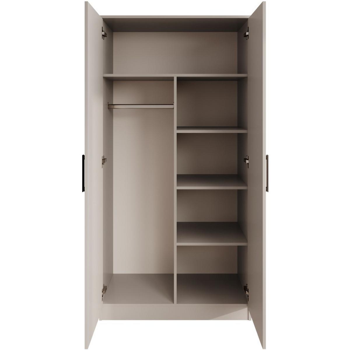 DREHTÜRENSCHRANK Trend, ohne Schubladen, Kaschmir - Kaschmir/Schwarz, Holzwerkstoff (90/180/50cm) - Beautysofa